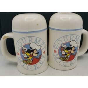 Vintage Mickey Salt & Pepper Shakers Large Disney Gourmet Treasure Craft CHIPPED